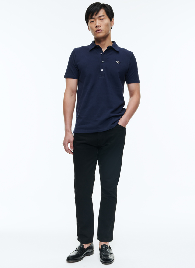 Men's navy blue polo shirt Fursac - J2DLUM-DJ22-D030