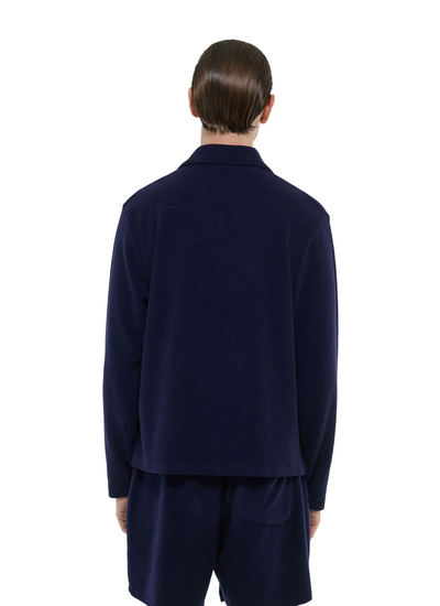 Men's polo shirt navy blue terry style organic cotton Fursac - J2FPOL-FJ03-D030