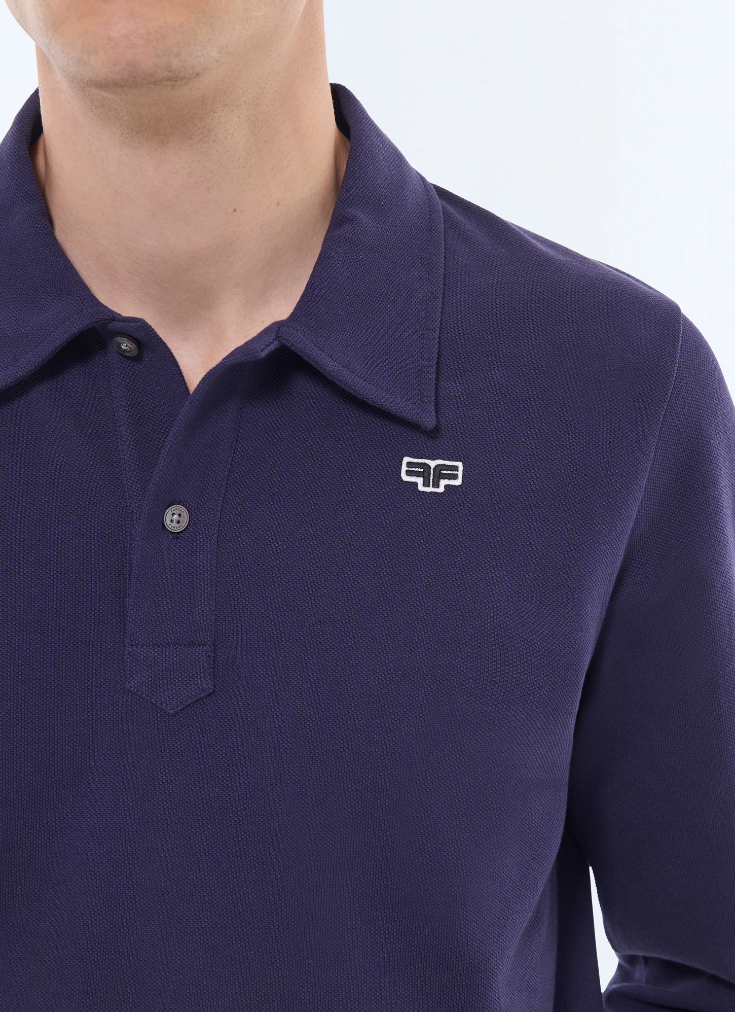 Men's polo shirt navy blue organic piqué cotton Fursac - J2GPOL-FJ22-D030