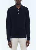 Moss stitch certified wool polo - A2AIRO-AA19-D030