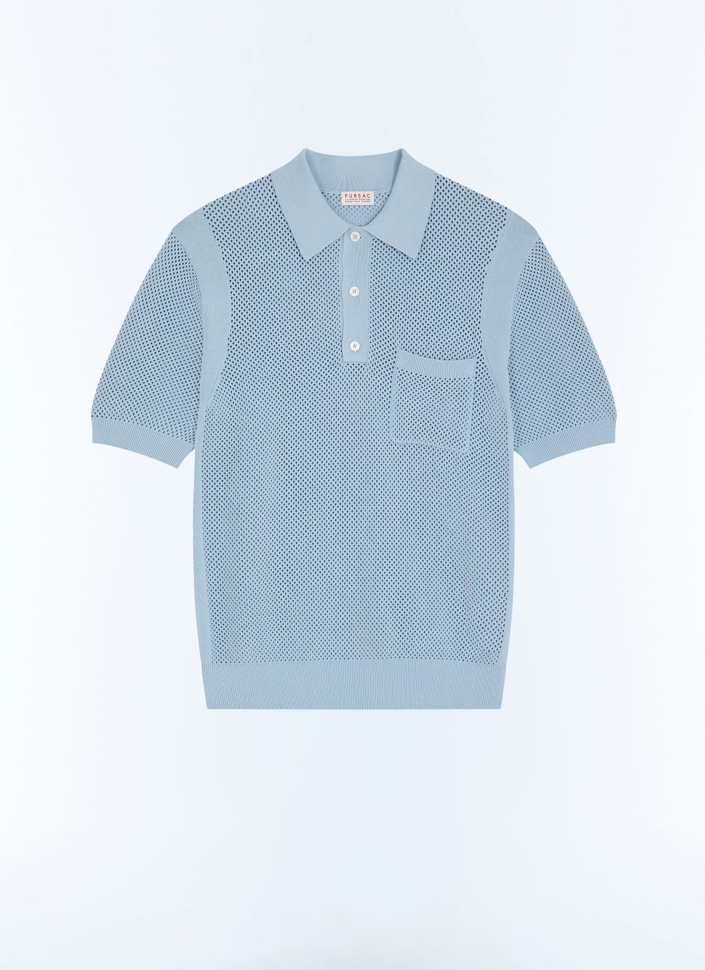 Men's sky blue polo shirt Fursac - A2JOCO-JA11-D039