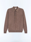 Long-sleeved merino wool polo shirt - A2RILO-MA03-G014