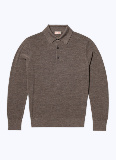 Men's grey wool polo shirt Fursac - A2CWIG-CA25-B010