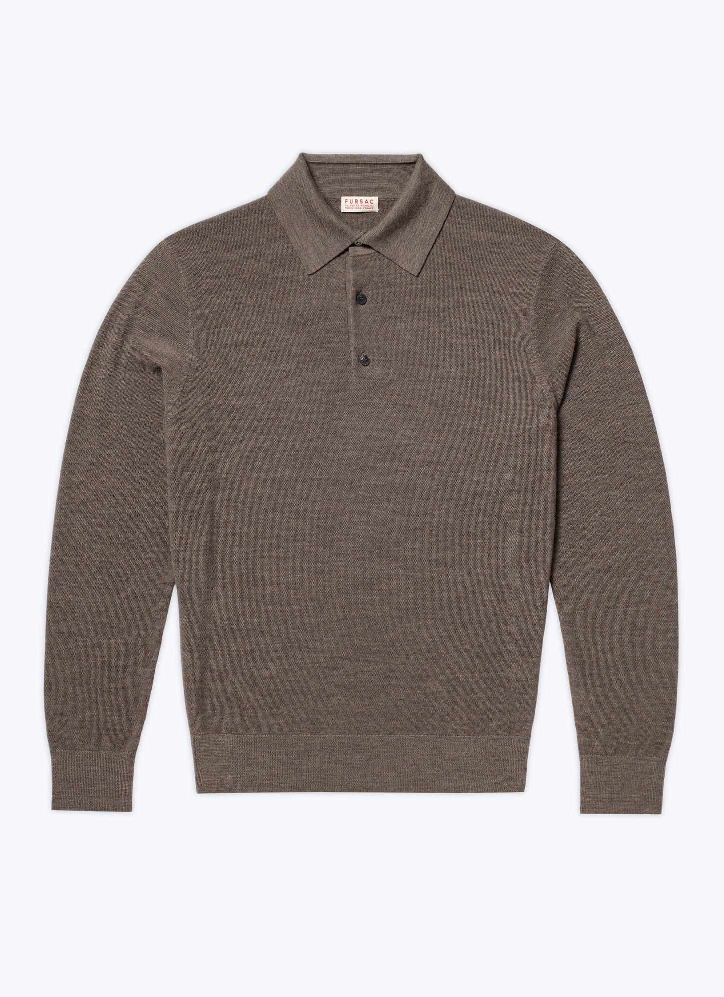 Men's grey wool polo shirt Fursac - A2CWIG-CA25-B010