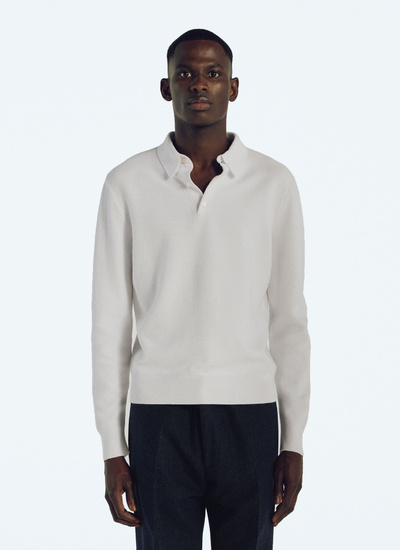 Men's polo shirt white cotton Fursac - A2TWIG-TA14-01