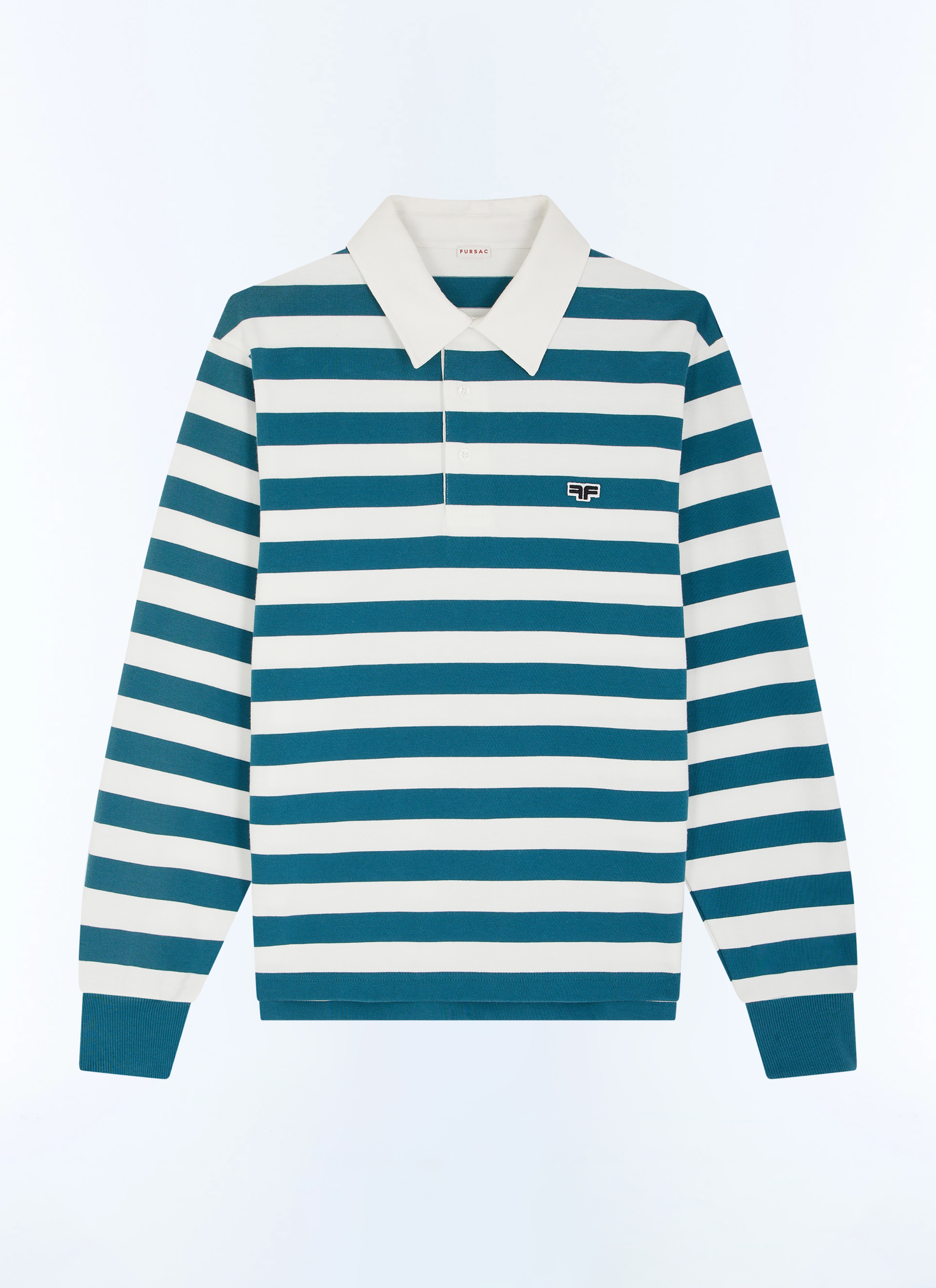 トップス RUGBY SHIRT STRIPE FLOWER_IVORY NAVY Women's Navy Stripe Rugby Shirt | Over The Moon