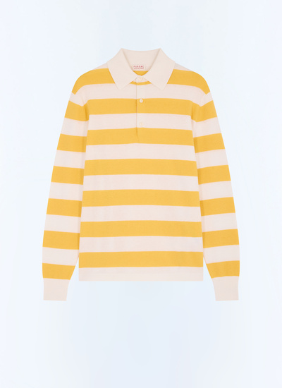 Men's yellow certified wool and cotton polo shirt Fursac - A2GUBY-GA13-E005