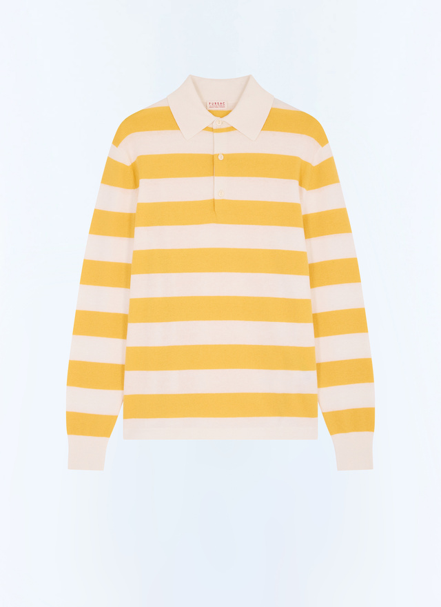 Men's yellow certified wool and cotton polo shirt Fursac - A2GUBY-GA13-E005