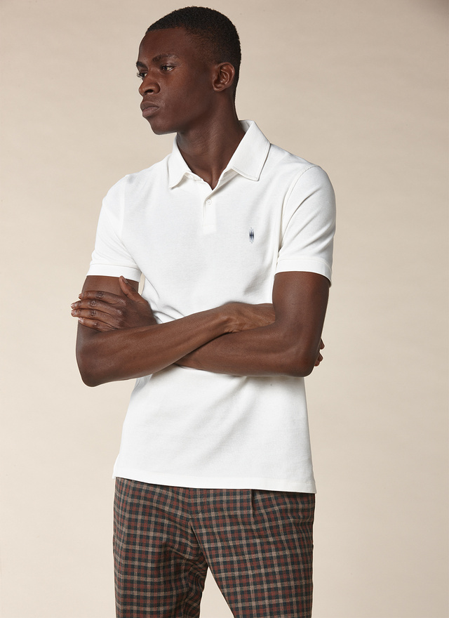 Men's polo shirt white cotton-piqué Fursac - J2POLI-PJ01-01