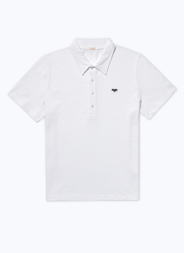 Men's white polo shirt Fursac - J2DLUM-DJ22-A001