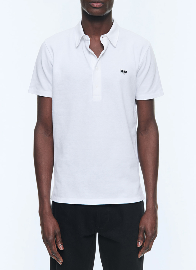 Men's polo shirt white organic cotton piqué Fursac - J2DLUM-DJ22-A001