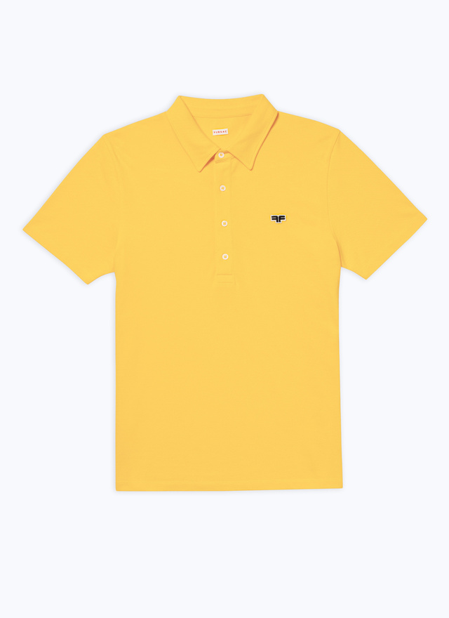 Men's yellow organic cotton piqué polo shirt Fursac - J2DLUM-DJ22-E005
