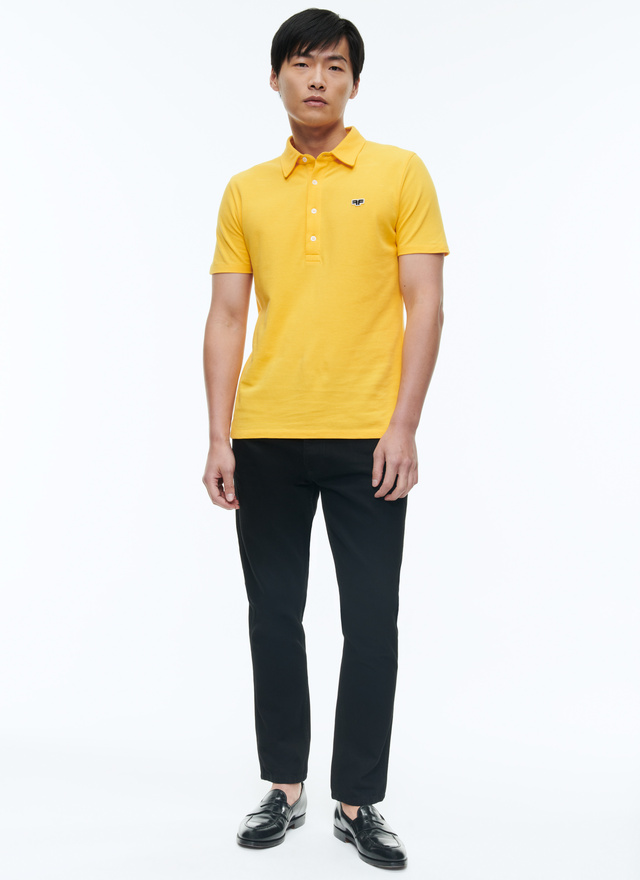 Men's yellow polo shirt Fursac - J2DLUM-DJ22-E005