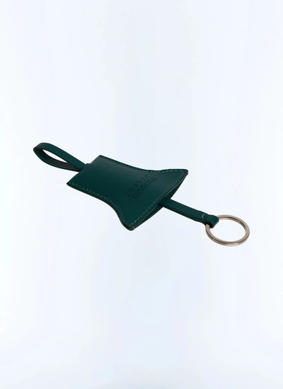 Porte-clés homme vert anglais cuir de vache Fursac - B3JCLE-JB01-H011