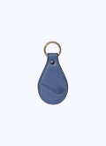 Porte-clés en cuir bleu avec motif pipe - 23EB3VCLE-BB06/37