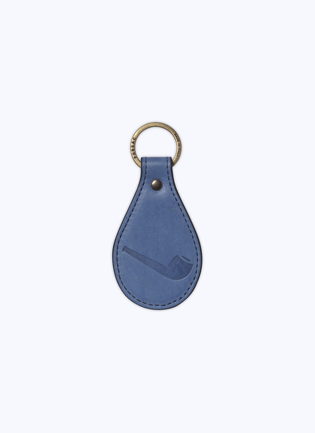 Porte-clés homme bleu cuir Fursac - B3VCLE-BB06-37