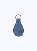 Porte-clés en cuir bleu avec motif pipe - B3VCLE-BB06-37