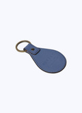Porte-clés en cuir bleu avec motif pipe - B3VCLE-BB06-37