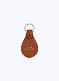 Porte-clés en cuir marron avec motif fer à cheval - 22EB3VCLE-VB04/12