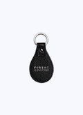 Porte-clés en cuir noir avec motif dé - 22EB3VCLE-VB03/20