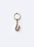 Porte-clés lettre "U" en laiton - PERB3CLEU-AB01/92