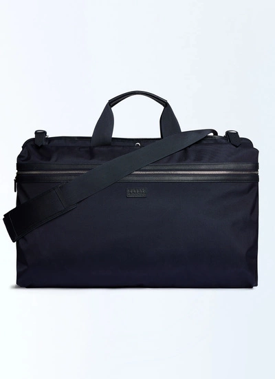 Porte-costume homme bleu marine nylon et cuir grainé Fursac - B3FOST-FB04-D030