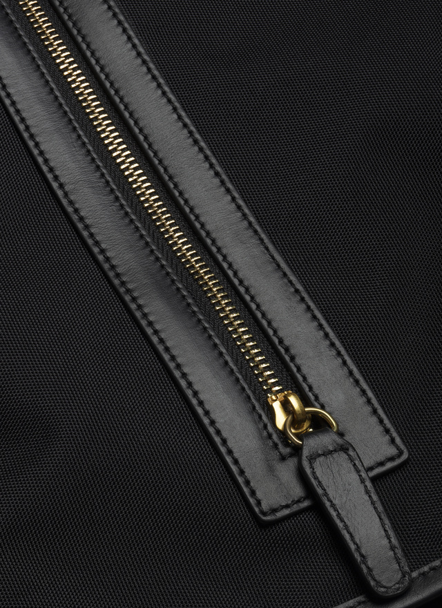 Porte-costume noir homme tissu technique et cuir Fursac - 22EB3VARY-VB01/20