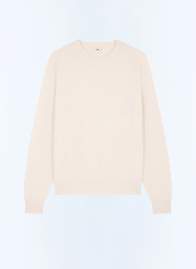 Pull blanc homme cachemire certifié Fursac - A2GOUR-CA27-A002