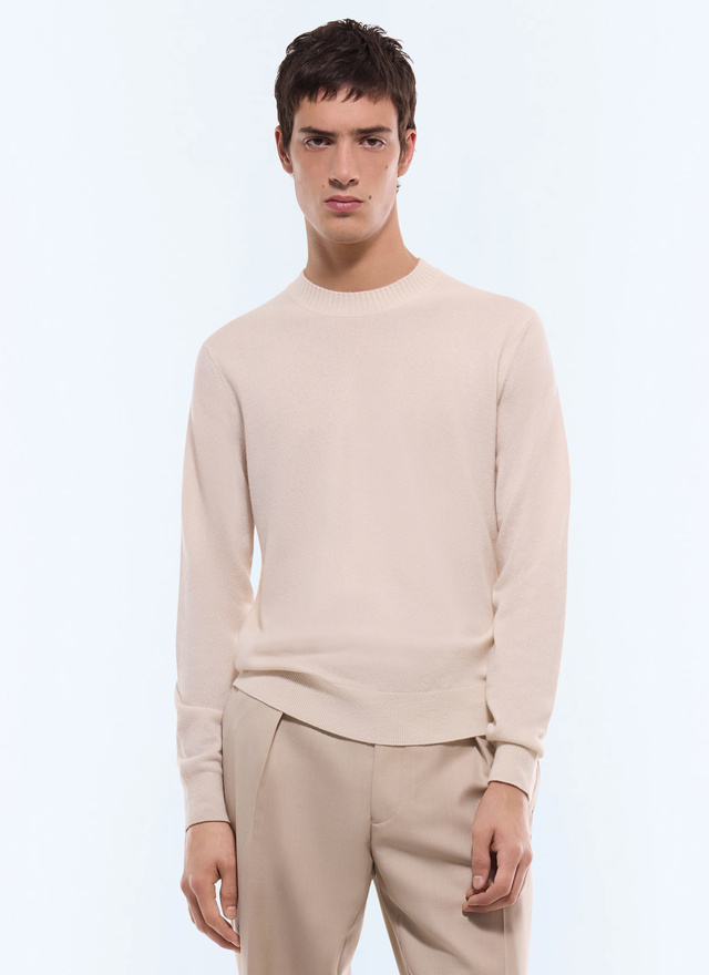 Pull homme ecru cachemire certifié Fursac - A2GOUR-CA27-A002