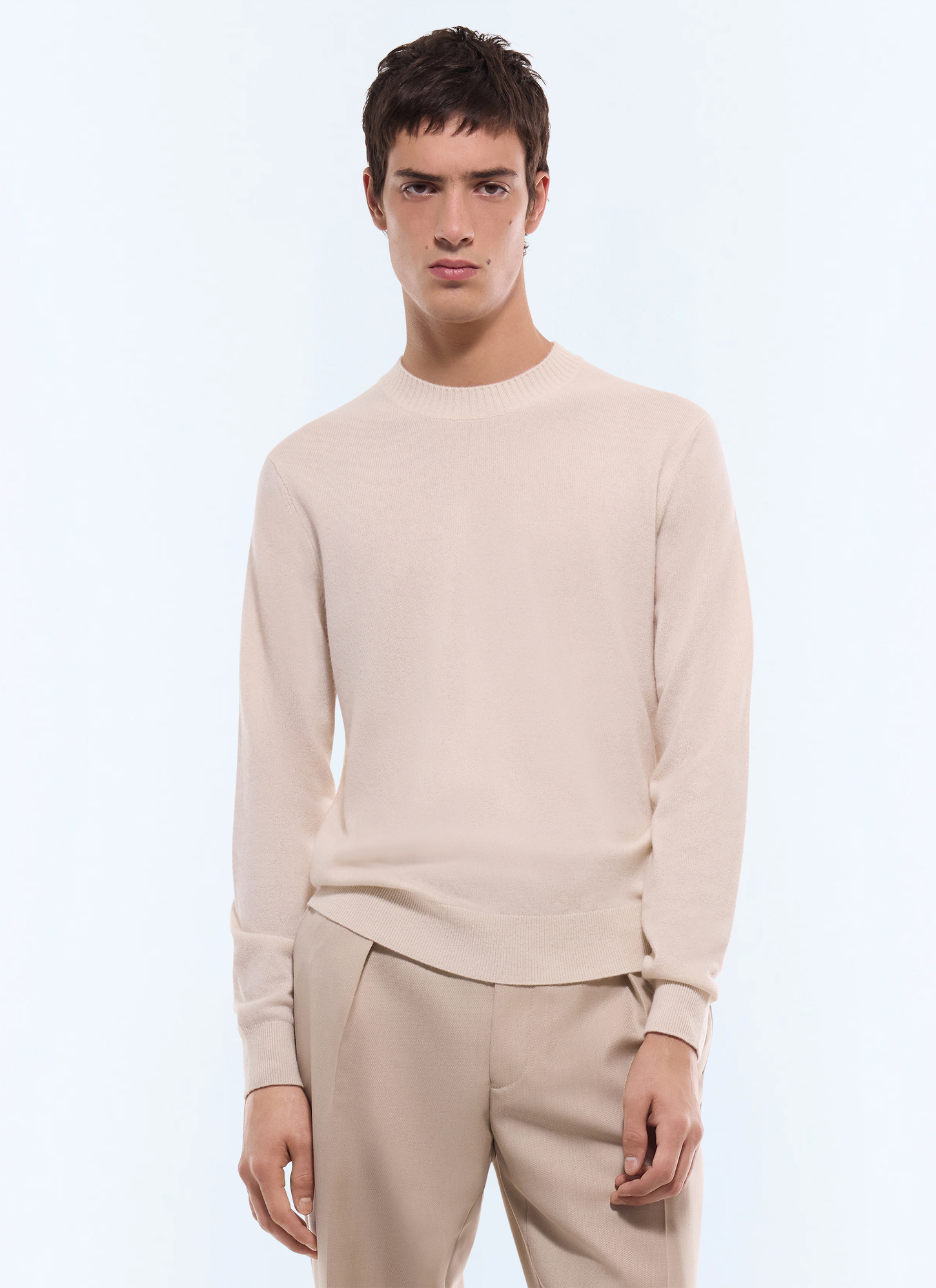 Pull homme ecru cachemire certifié Fursac - A2GOUR-CA27-A002
