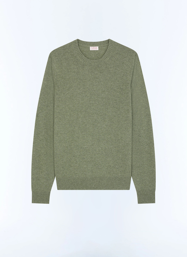 Pull vert sauge homme cachemire certifié Fursac - A2GOUR-CA27-H013