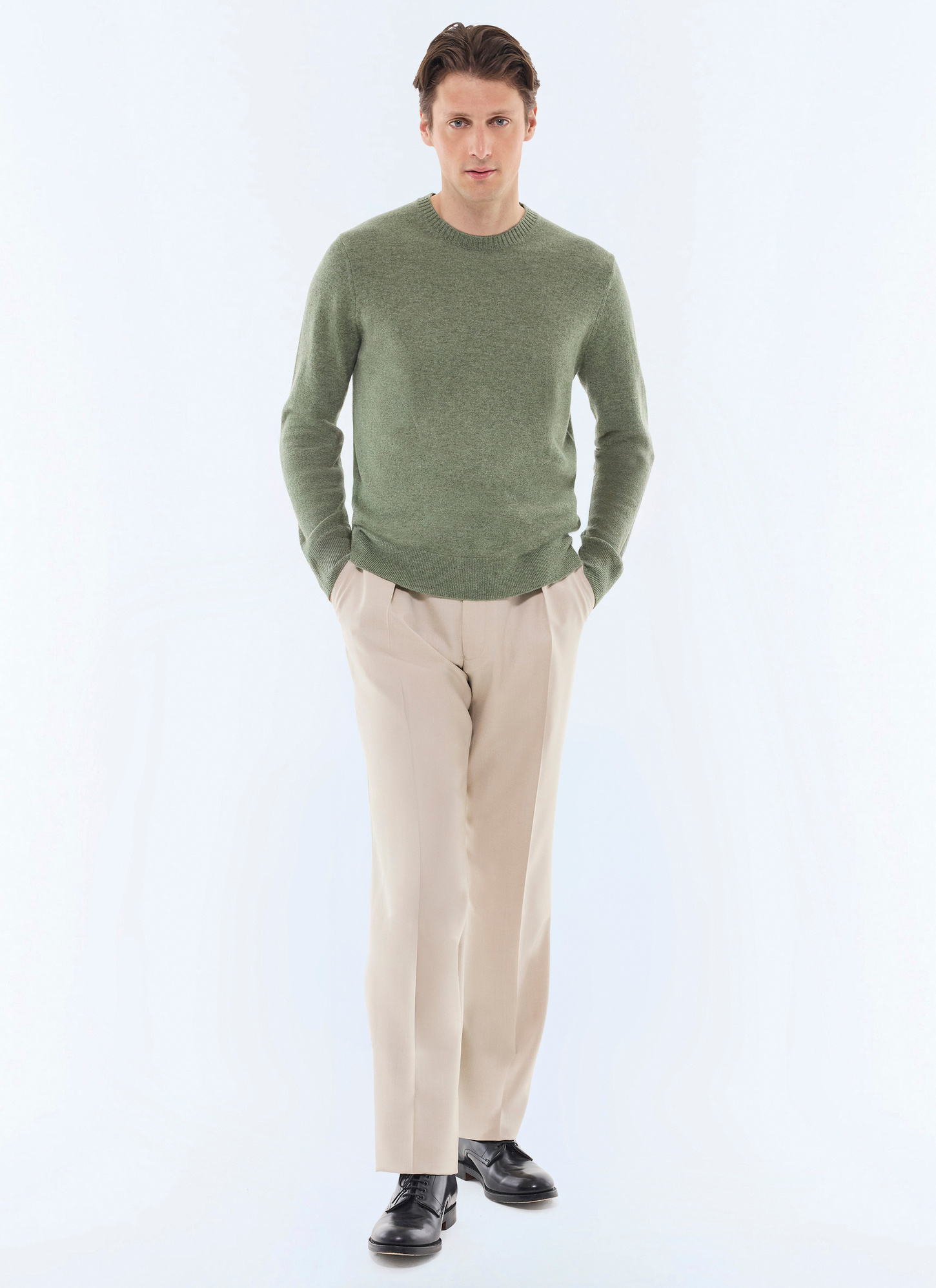 Pull vert sauge homme Fursac - A2GOUR-CA27-H013