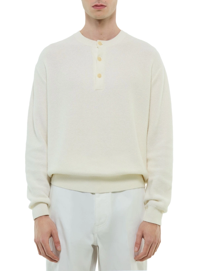 Pull homme ecru coton et cachemire Fursac - A2FLEY-FA05-A002