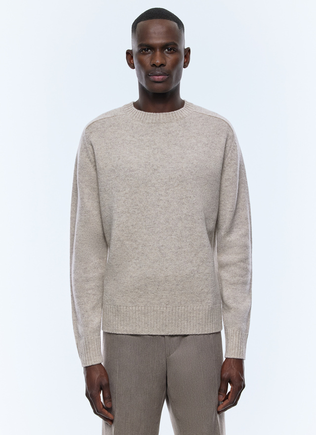 Pull homme beige laine certifiée Fursac - A2ETLA-EA15-A006