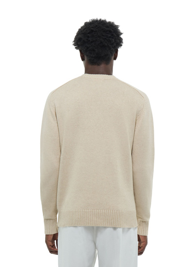 Pull beige homme laine et coton certifié Fursac - A2ETLA-FA08-A006
