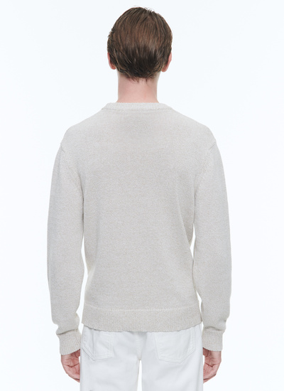 Pull beige chiné homme Fursac - A2DLIN-DA19-A006