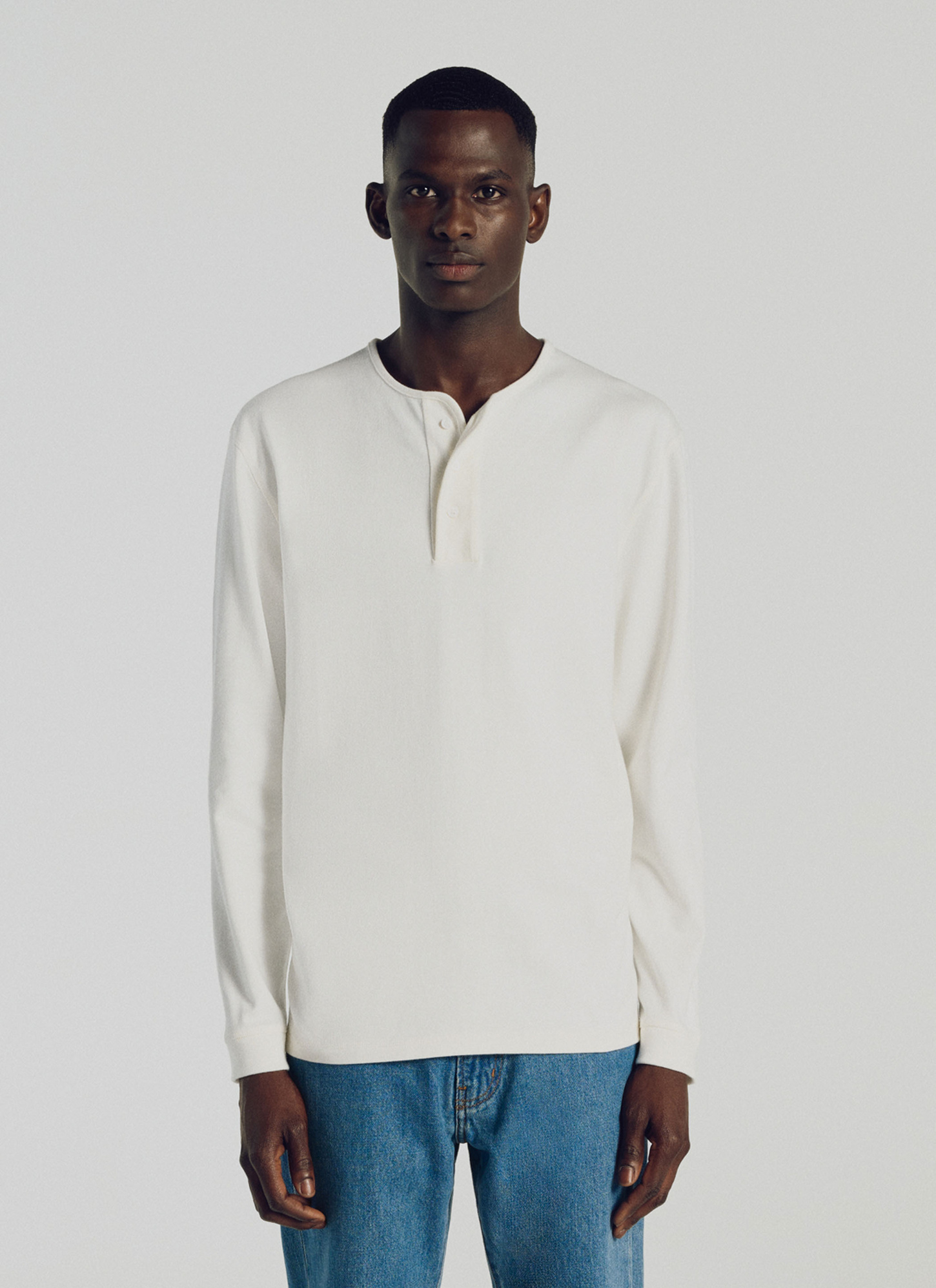 Pull homme blanc jersey de coton Fursac - J2TOPA-TJ24-01