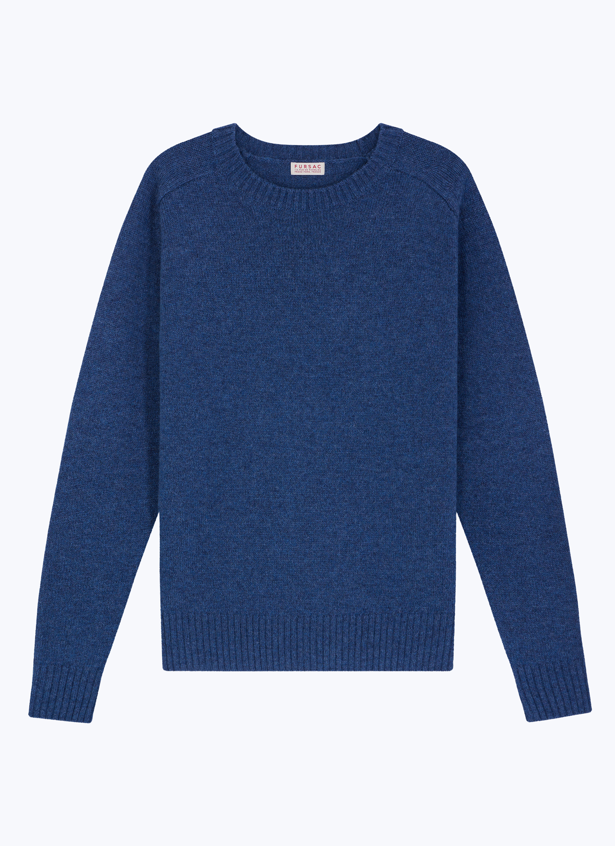 FURSAC - Pull à col rond en laine certifiée - Homme - Taille L - Bleu