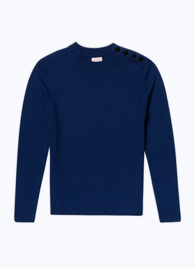 Pull bleu foncé homme Fursac - A2DRIN-DA06-D029