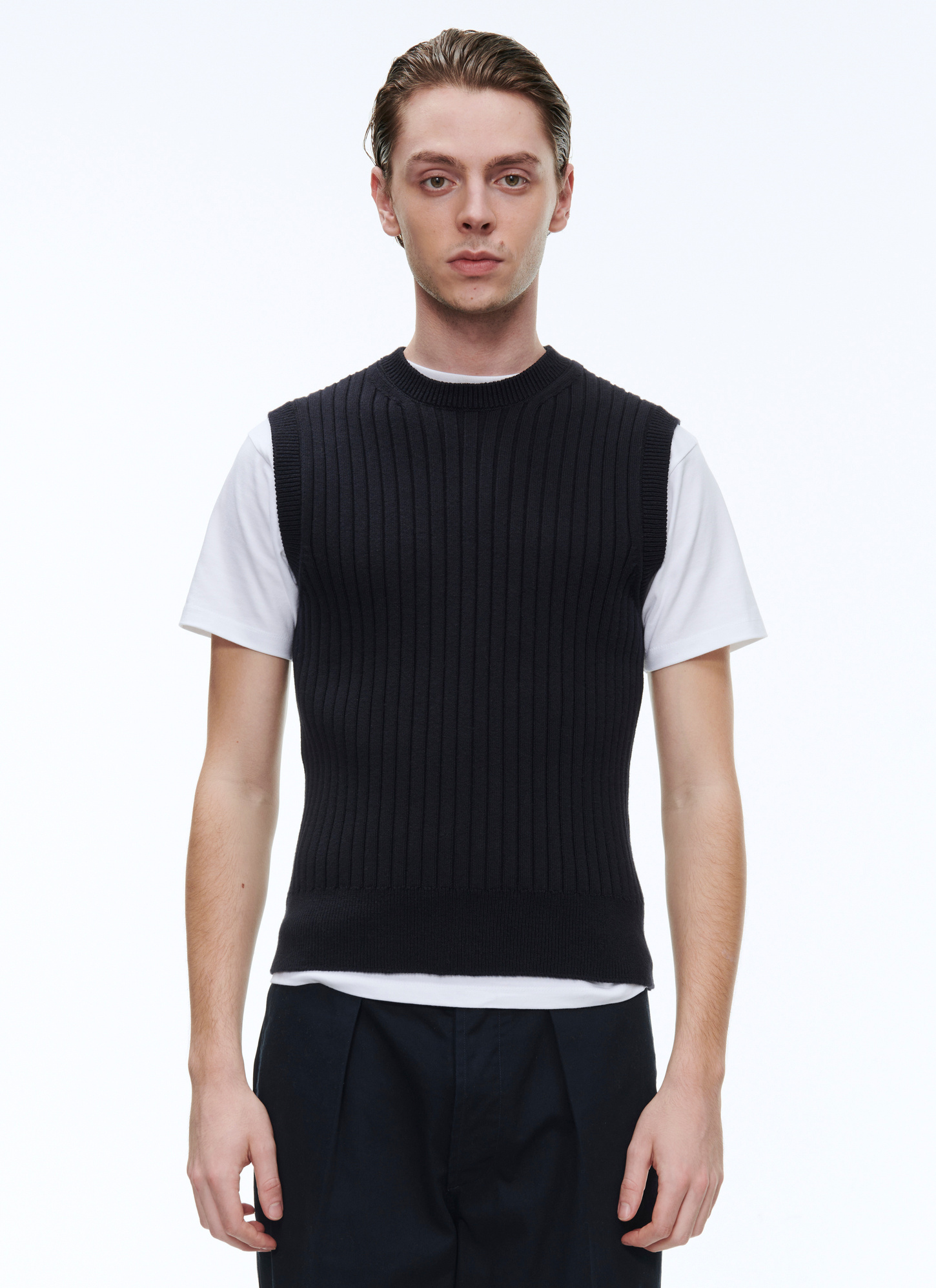 Pull homme bleu marine laine et coton Fursac - A2BREF-BA19-30