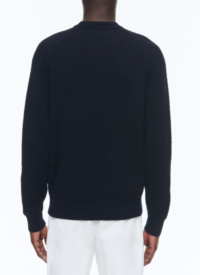 Pull bleu marine homme Fursac - A2DCOT-DA02-D030