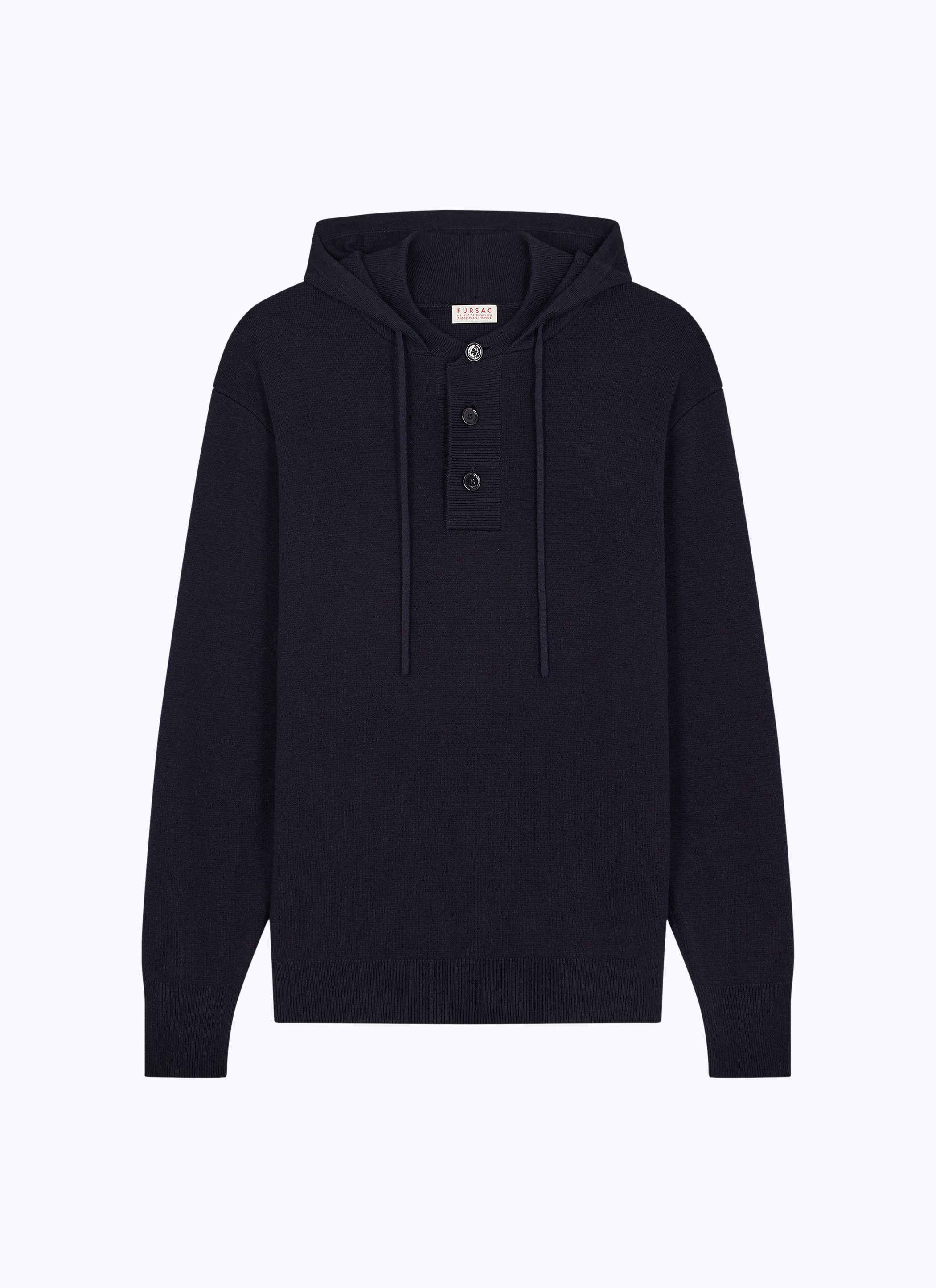 FURSAC - Pull en laine certifiée et coton - Homme - Taille L - Bleu