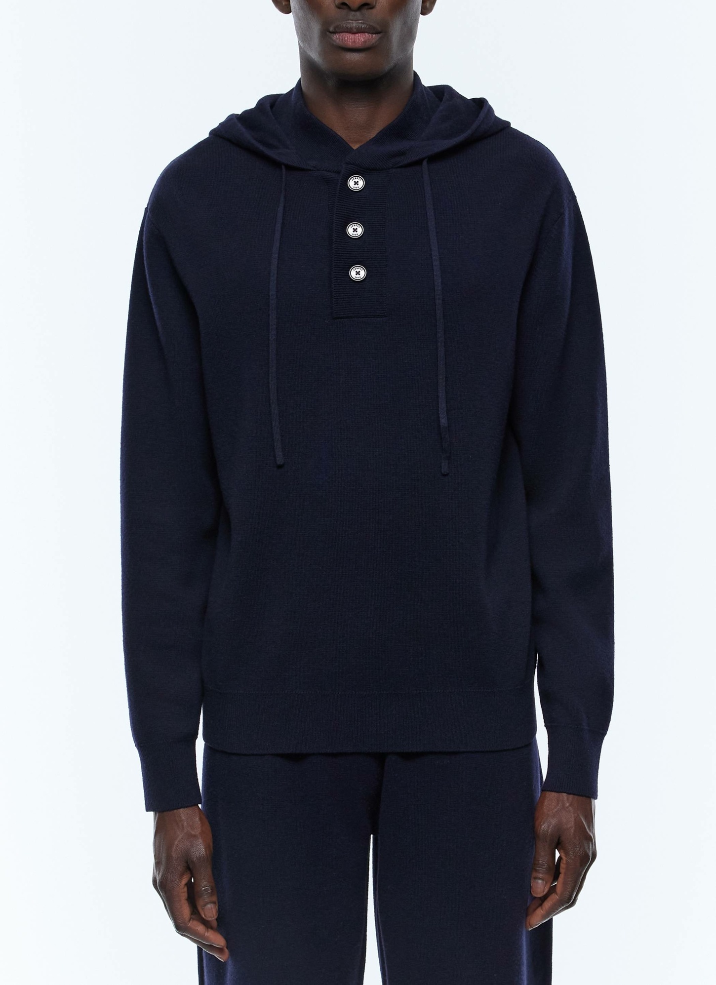 Pull homme bleu marine laine certifiée et coton Fursac - A2EHOO-EA12-D030