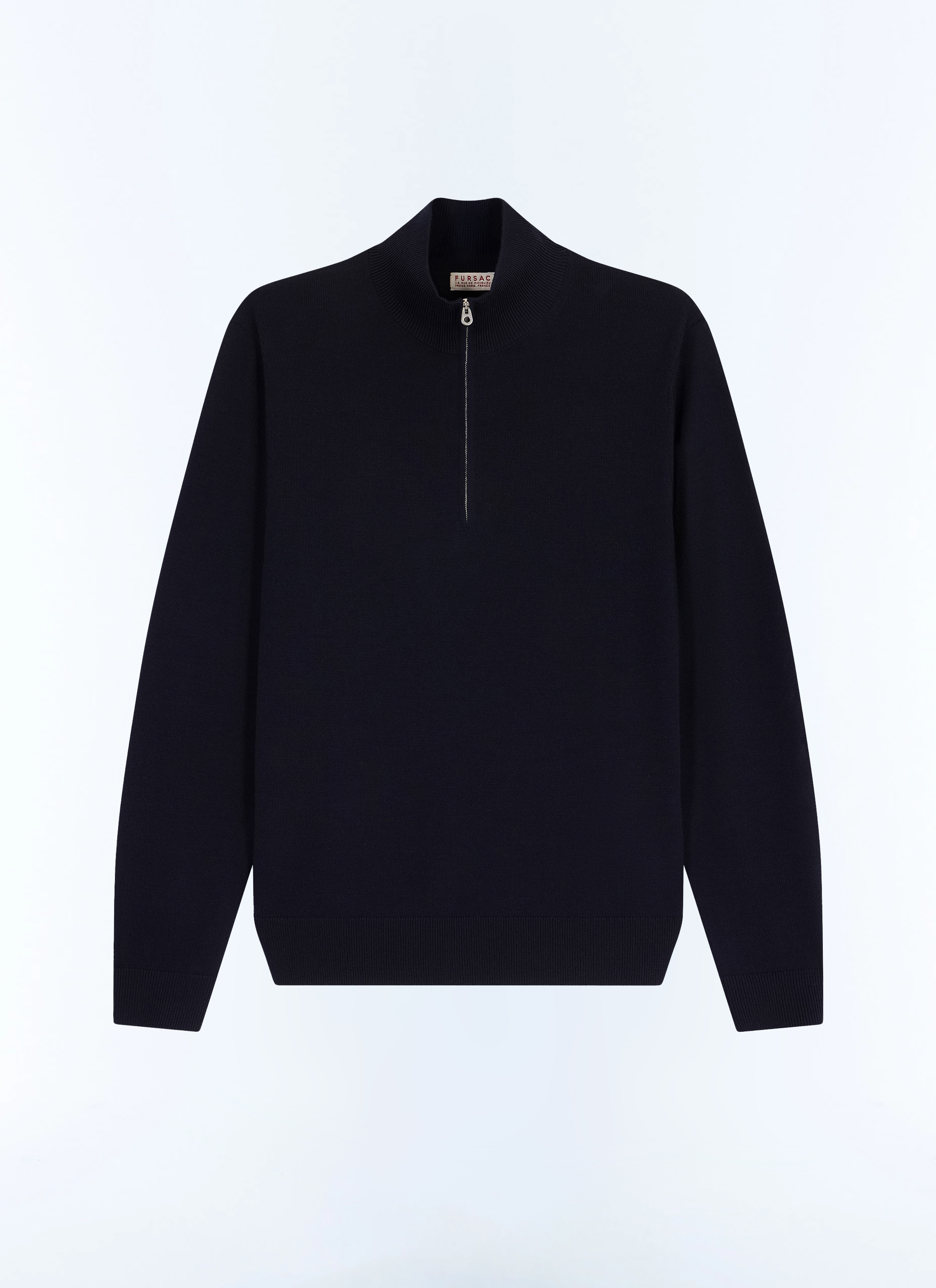 FURSAC - Pull fin en laine - Homme - Taille XL - Bleu - Coupe Classique