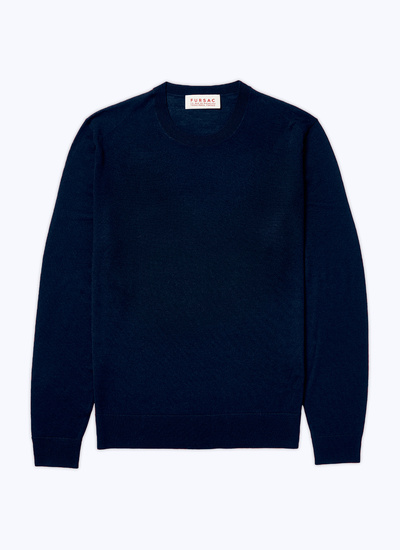 Pull bleu homme laine mérinos Fursac - A2ORYS-MA03-30