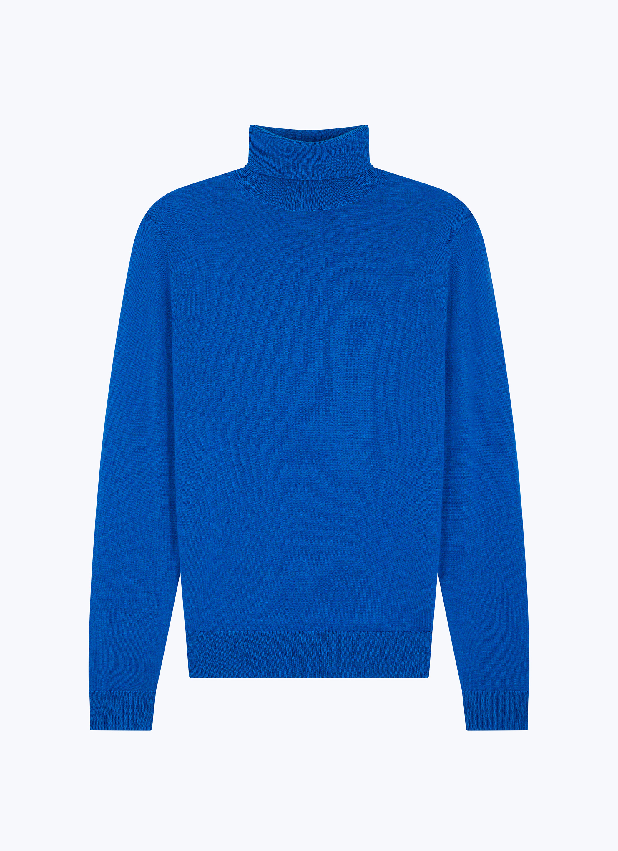 FURSAC - Pull fin à col roulé en laine mérinos - Homme - Taille XXL - Bleu