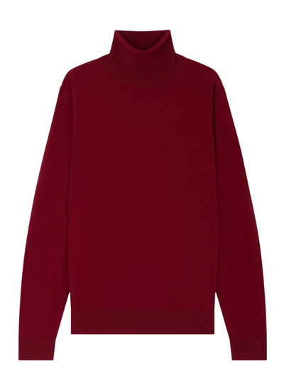Pull rouge homme laine mérinos certifiée Fursac - A2OROL-MA03-C014