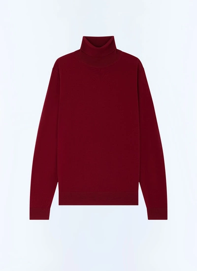 Pull rouge homme laine mérinos certifiée Fursac - A2OROL-MA03-C014