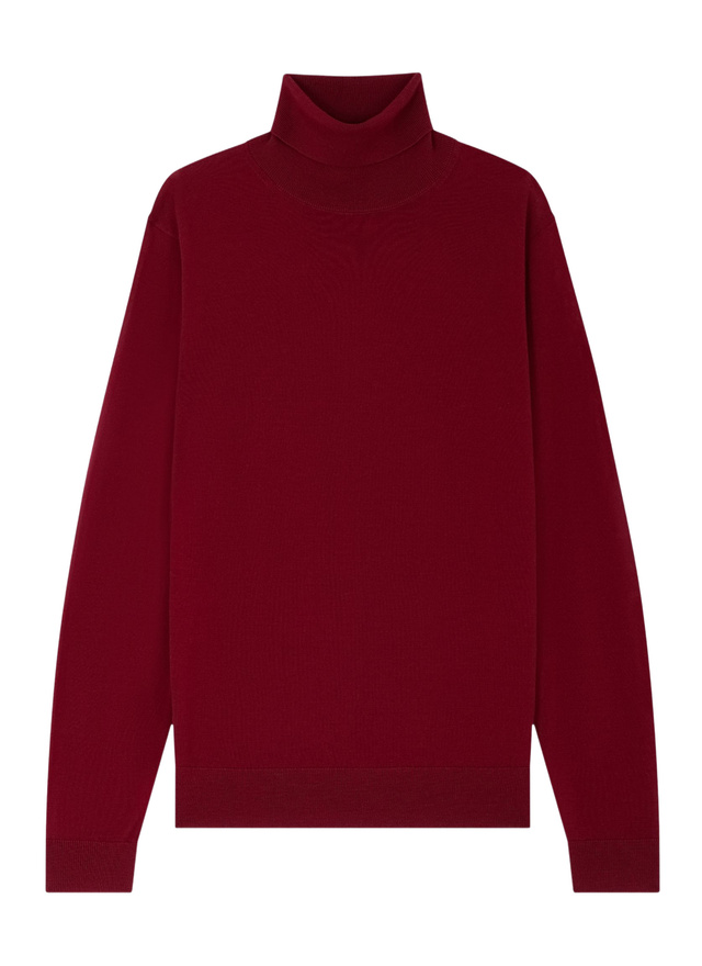 Pull rouge homme laine mérinos certifiée Fursac - A2OROL-MA03-C014
