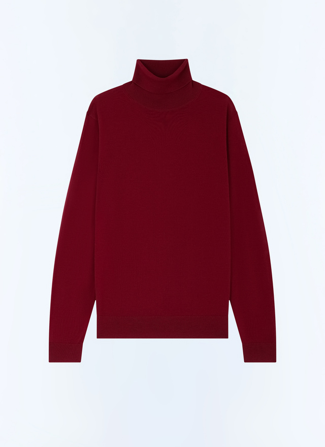 Pull rouge homme laine mérinos certifiée Fursac - A2OROL-MA03-C014